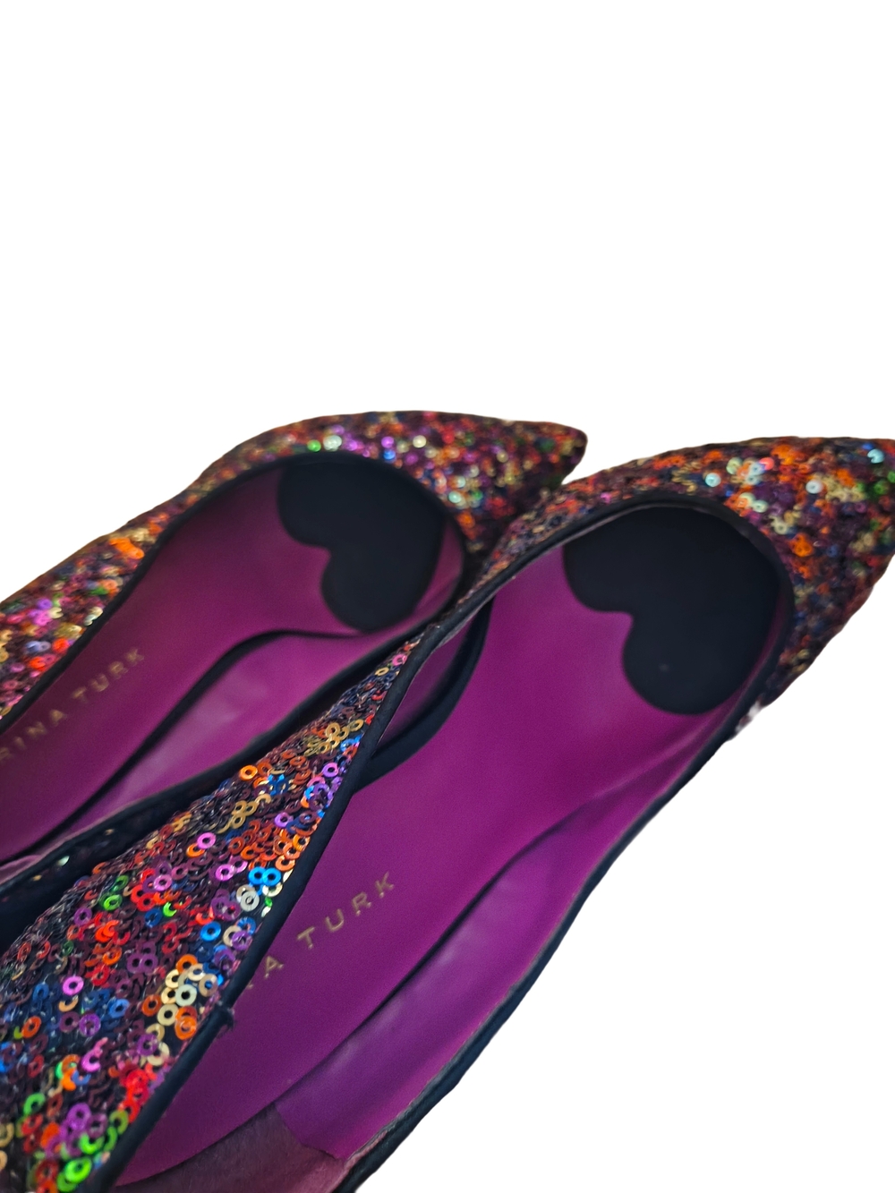 Multicolor Sequin Pointed-Toe High Heels - Picture 4 of 6
